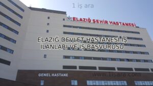 ELAZIĞ DEVLET HASTANESİ İŞ İLANLARI VE İŞ BAŞVURUSU